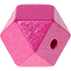 Hexagon (Holz), 12 mm : perlmutt - dunkelpink